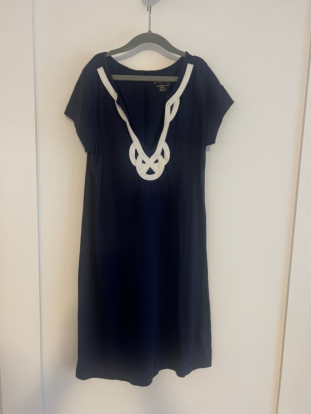 Lilly Pulitzer Navy Midi Dress with White Trim